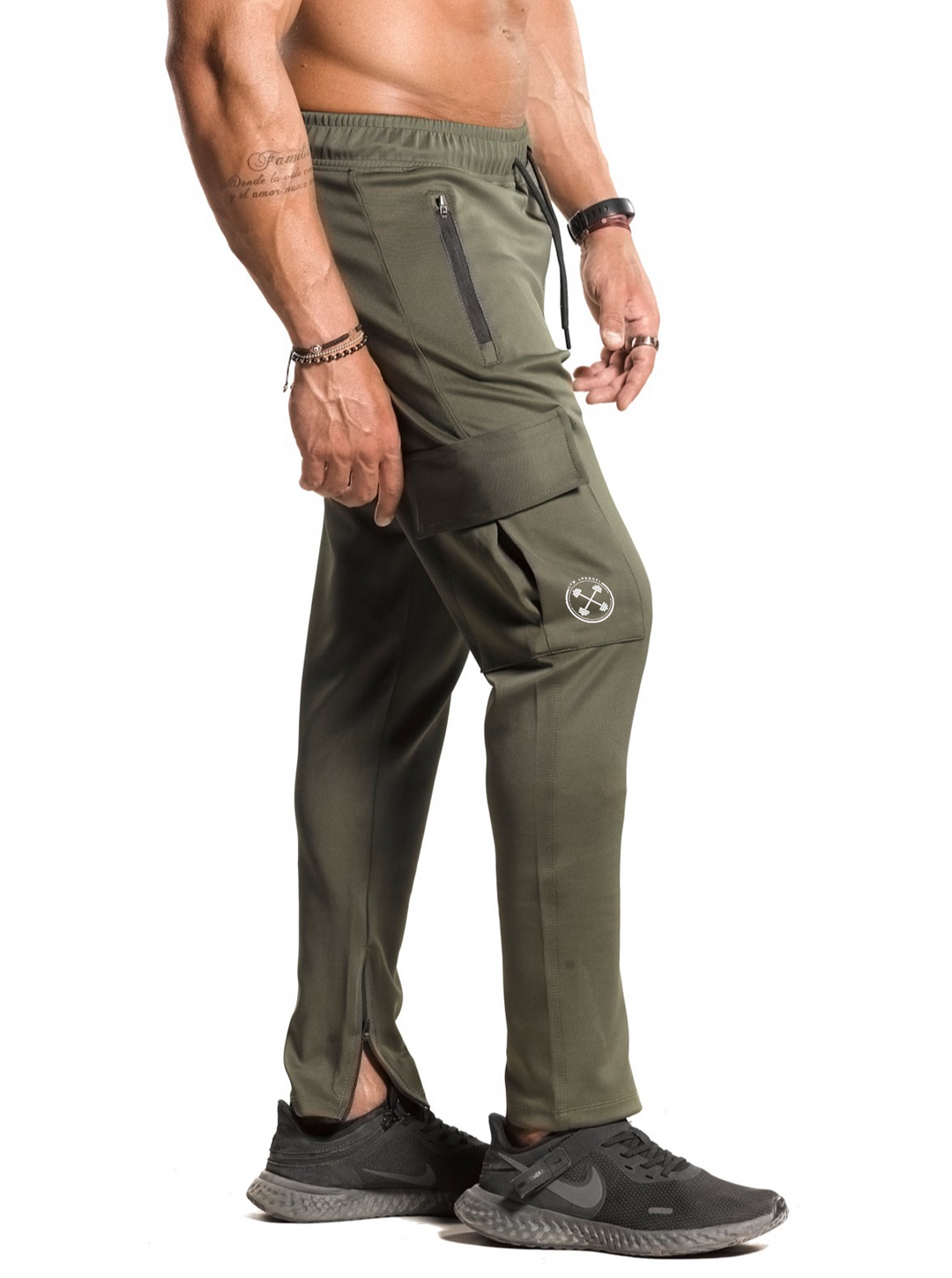 Tapered Cargo Zip Joggers - UPG [Olive Green] - Sweatpants/Joggers - Gym Apparel Egypt