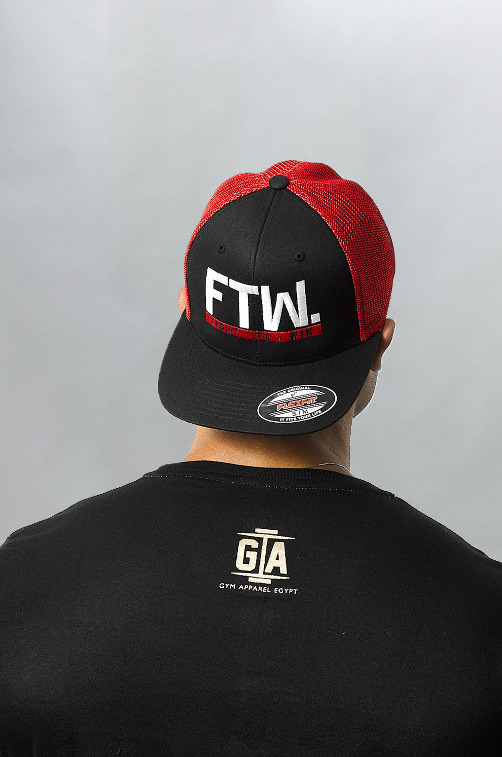 "FTW." Mesh Trucker – Black/Red - Head Gear - Gym Apparel Egypt