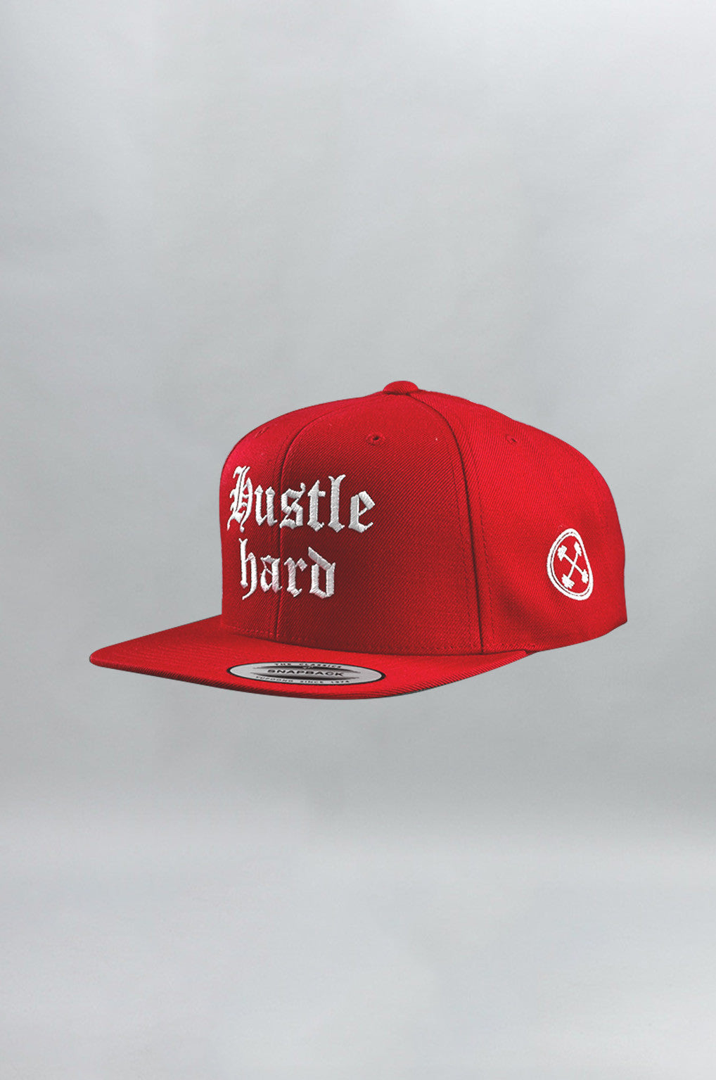"Hustle Hard" Premium 5 Panel Snapback – Red - Head Gear - Gym Apparel Egypt