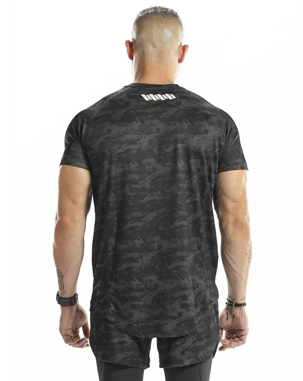 ULTRA Mesh Raglan T-Shirt [Smoke Camo] Limited Edition - T-Shirt - Gym Apparel Egypt