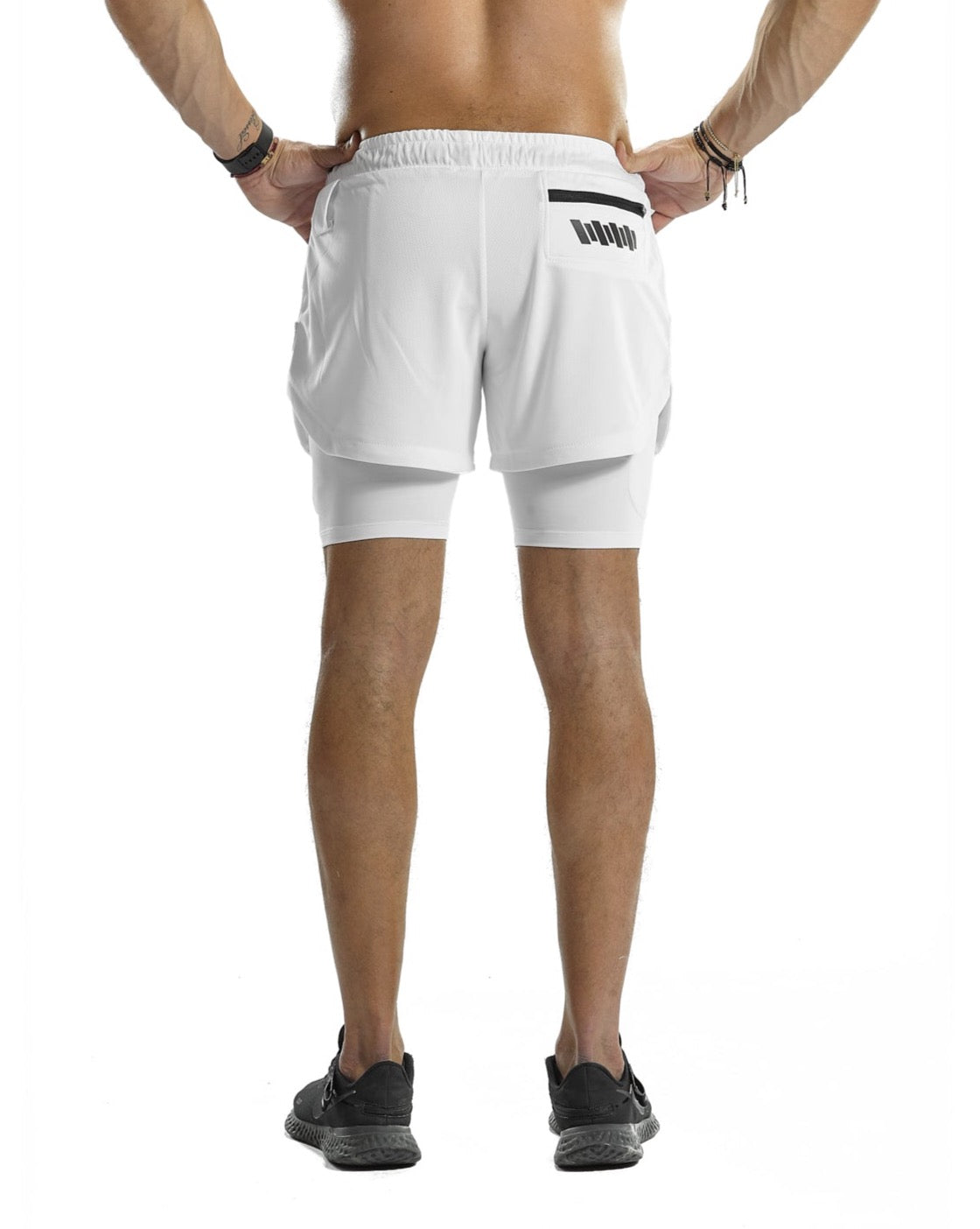2 in 1 Functional Training Shorts [White] - Shorts - Gym Apparel Egypt