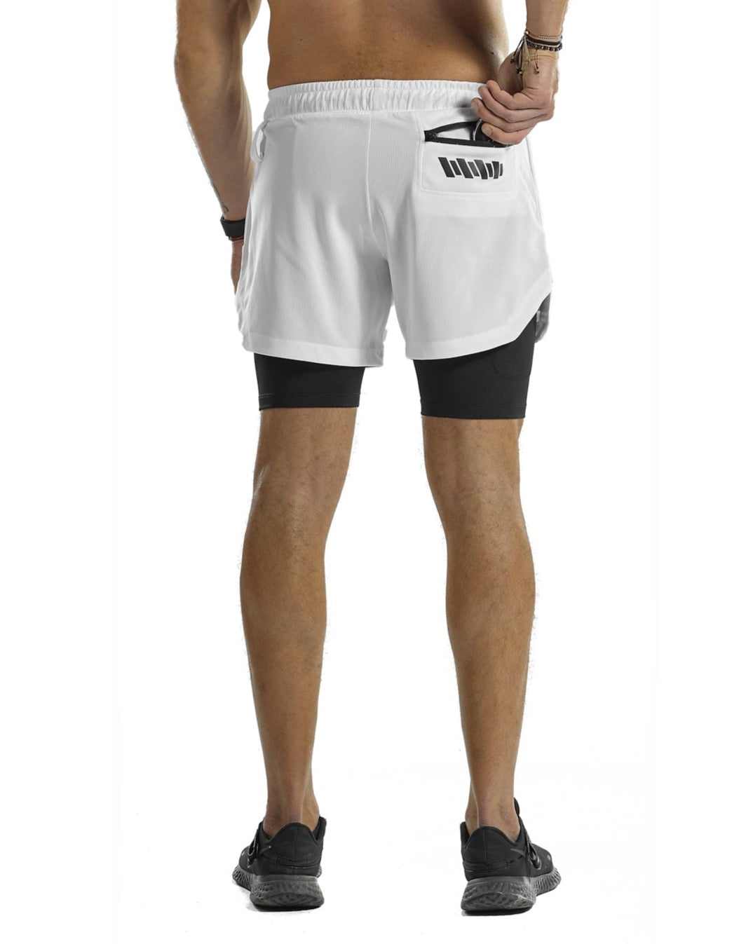 2 in 1 Functional Training Shorts [White] - Shorts - Gym Apparel Egypt