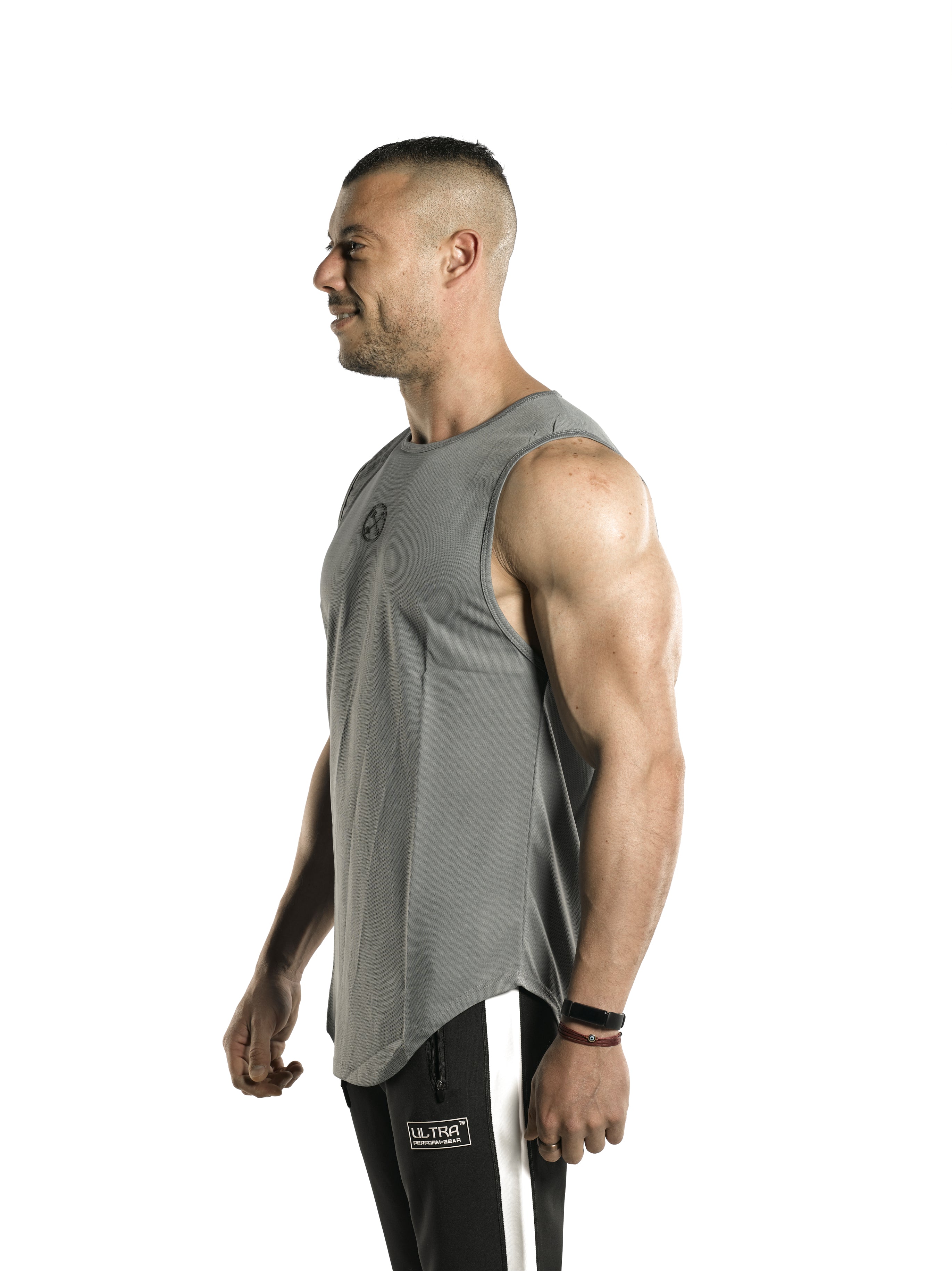 ULTRA Scalloped Tank [Grey] -  - Gym Apparel Egypt