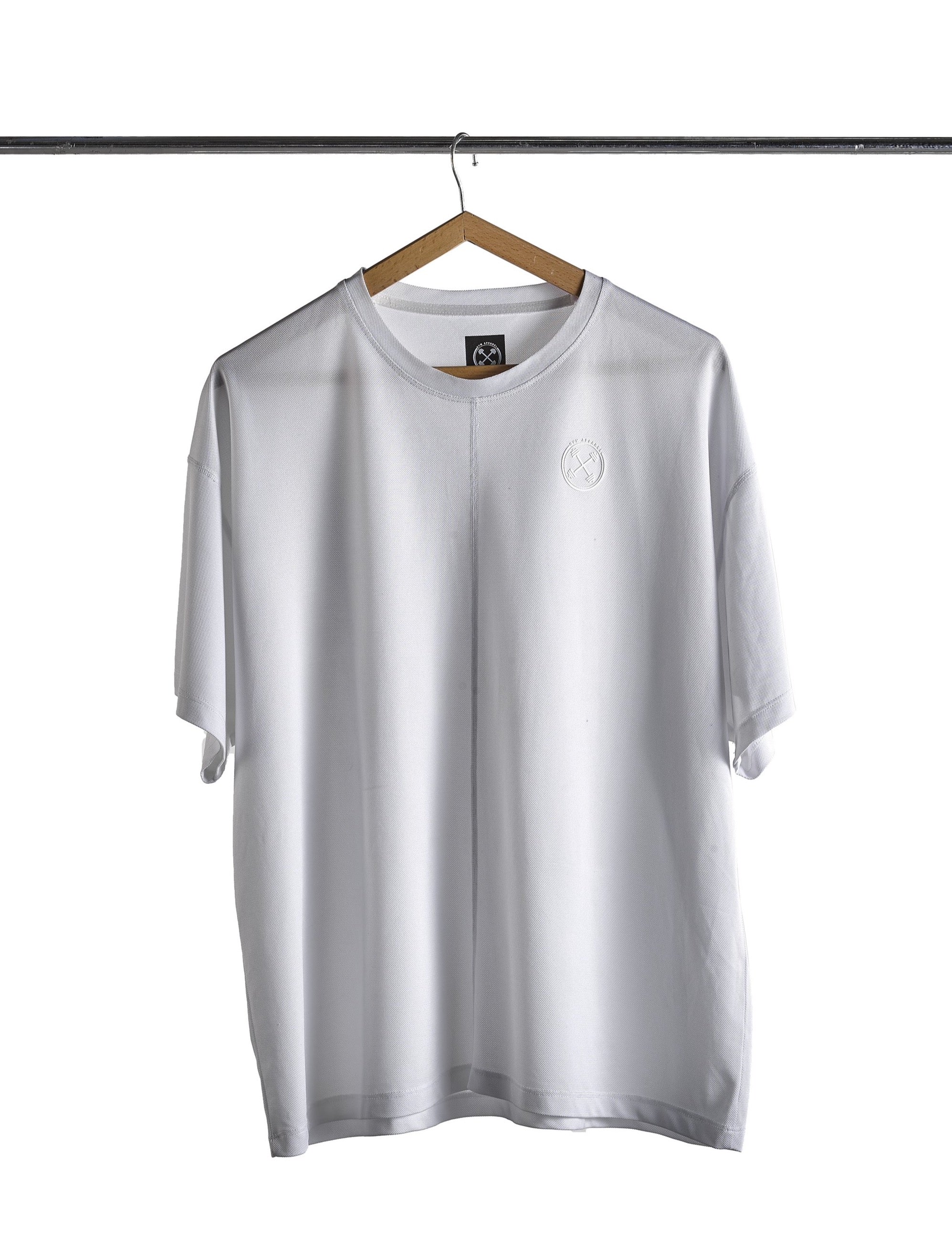 Oversized Bar-Basic T-Shirt [White] - T-Shirt - Gym Apparel Egypt