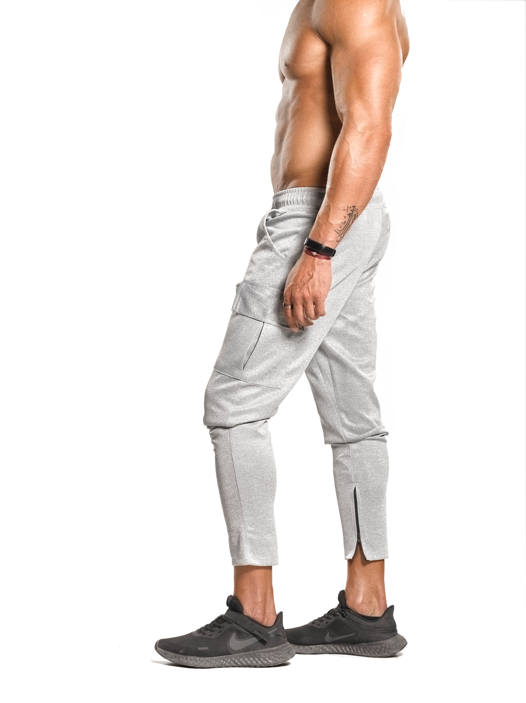 Tapered Cargo Zip Joggers - ULTRA Perform-Gear [Light Heather Grey] Limited Quantity - Sweatpants/Joggers - Gym Apparel Egypt
