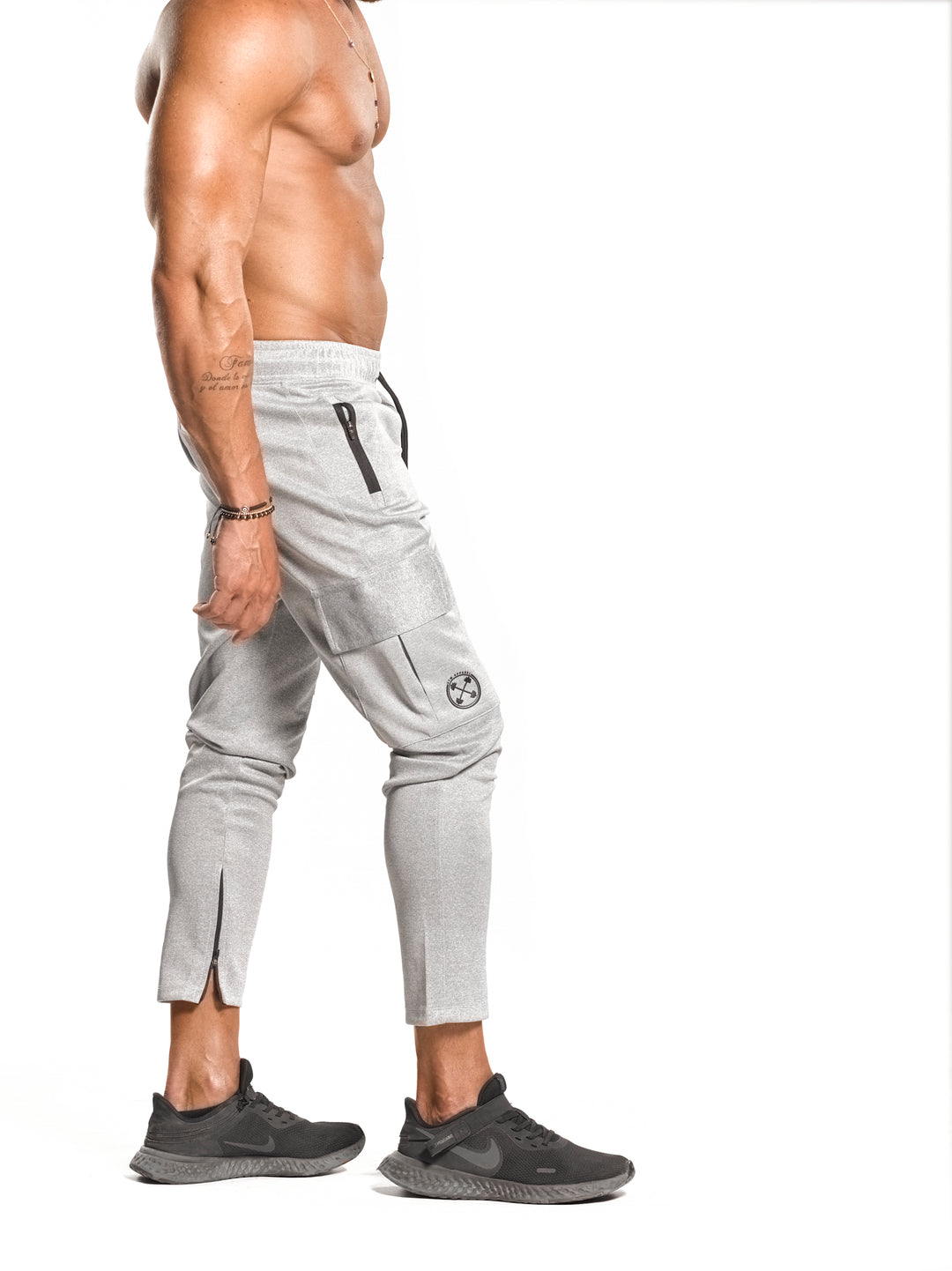 Tapered Cargo Zip Joggers - ULTRA Perform-Gear [Light Heather Grey] Limited Quantity - Sweatpants/Joggers - Gym Apparel Egypt