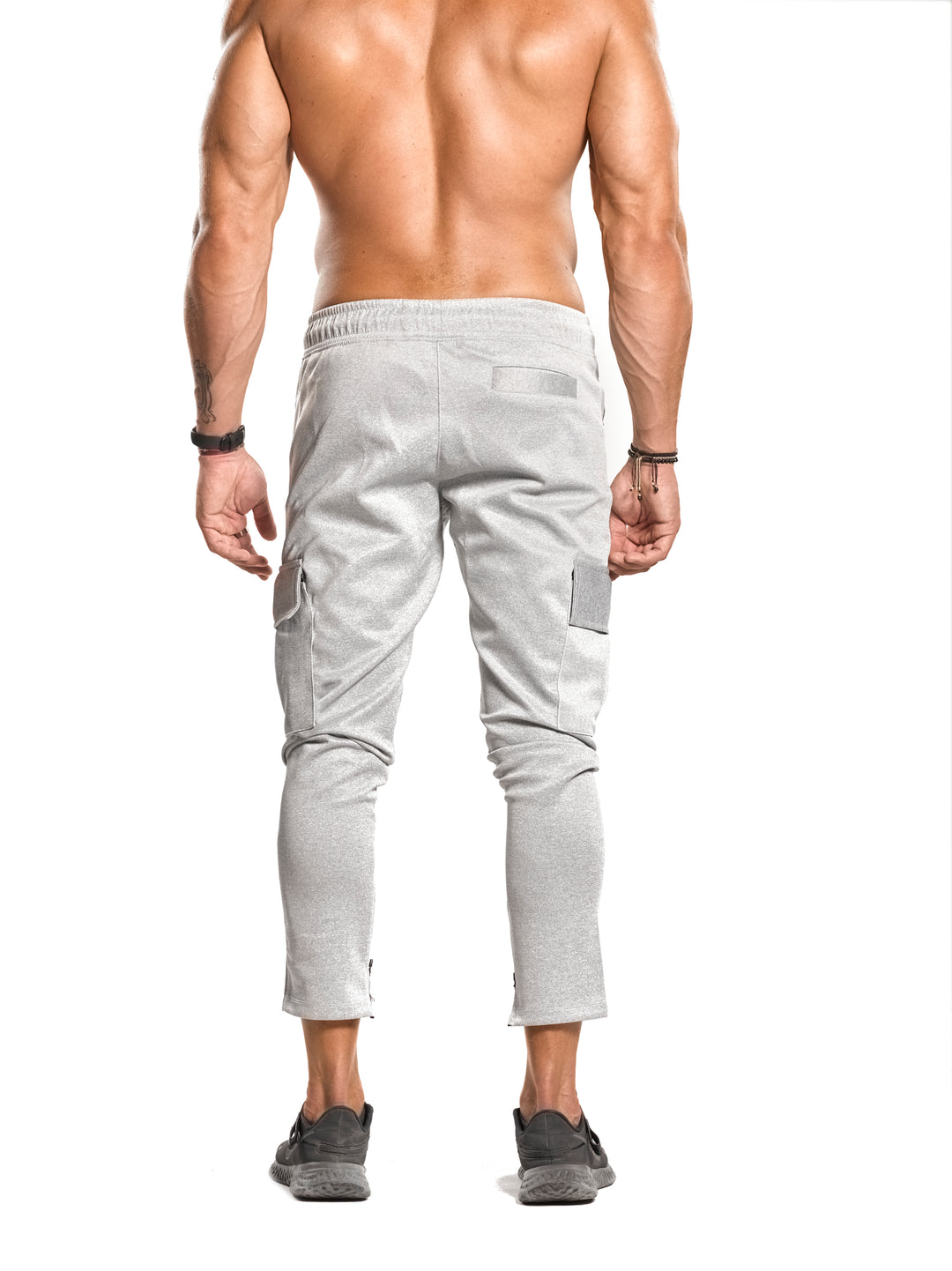 Tapered Cargo Zip Joggers - ULTRA Perform-Gear [Light Heather Grey] Limited Quantity - Sweatpants/Joggers - Gym Apparel Egypt