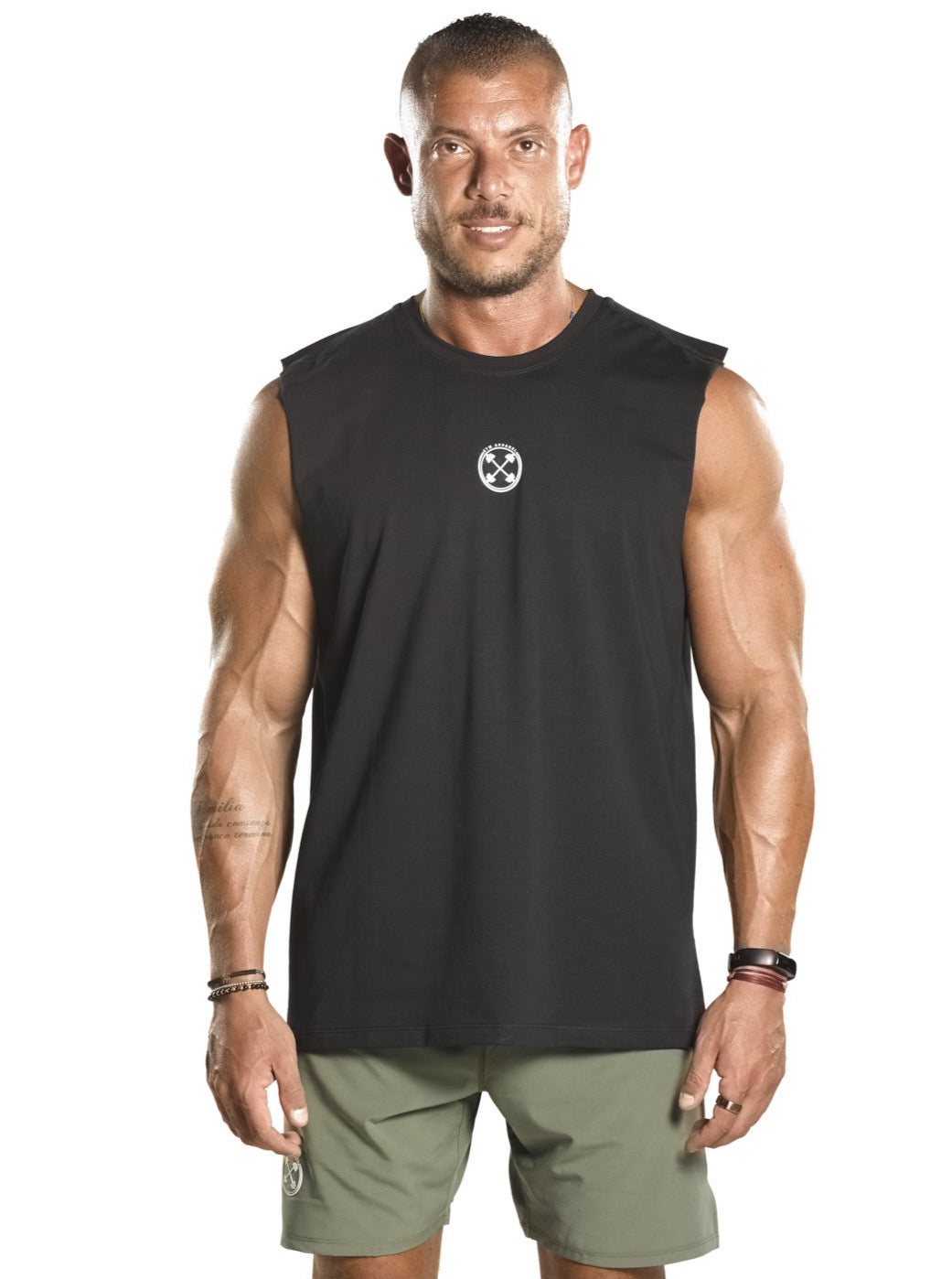 RAW Deep Cut Bar-Basic Tank [Black] - Tank - Gym Apparel Egypt