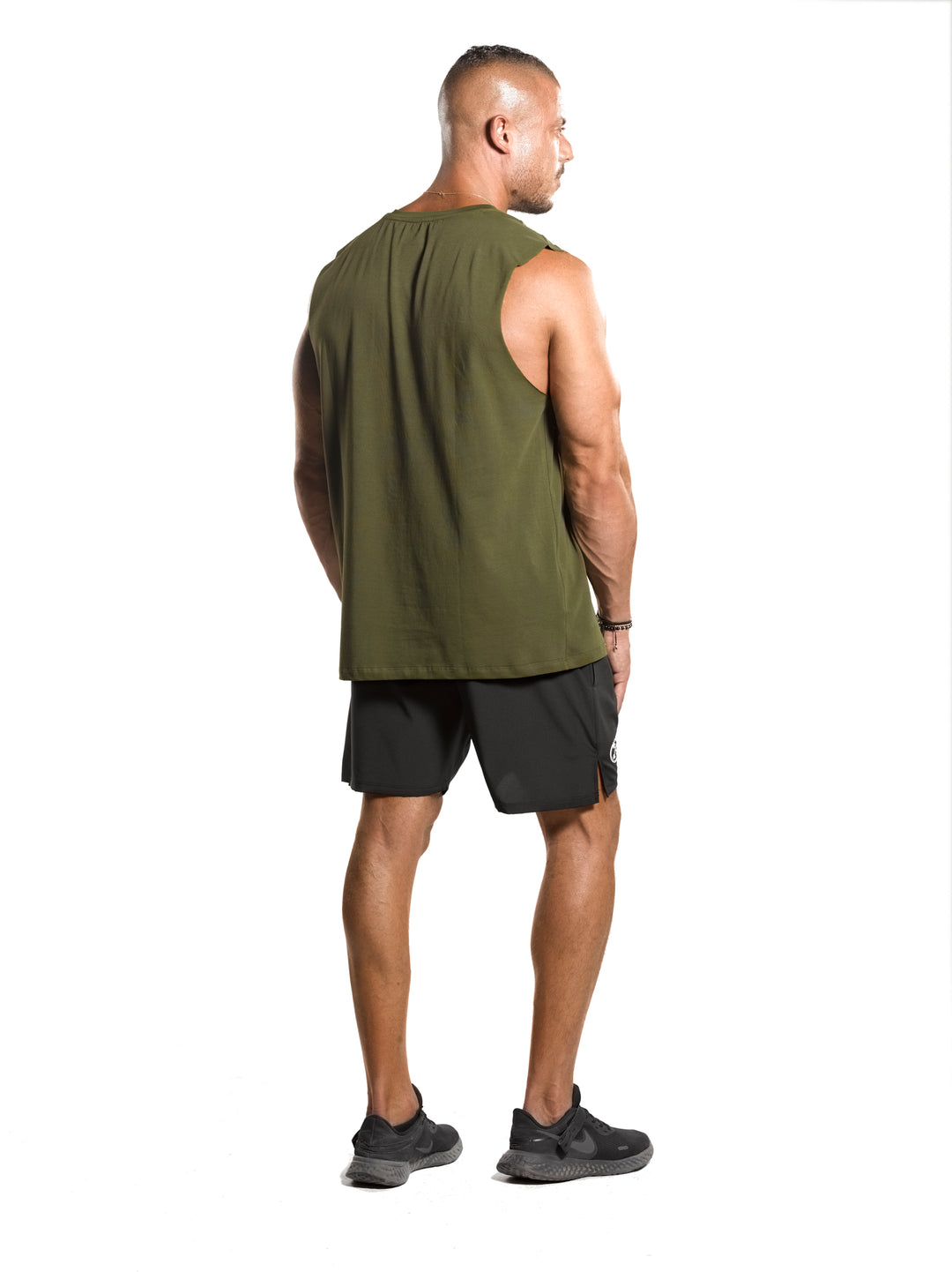 RAW Deep Cut Bar-Basic Tank [Olive Green] - Tank - Gym Apparel Egypt