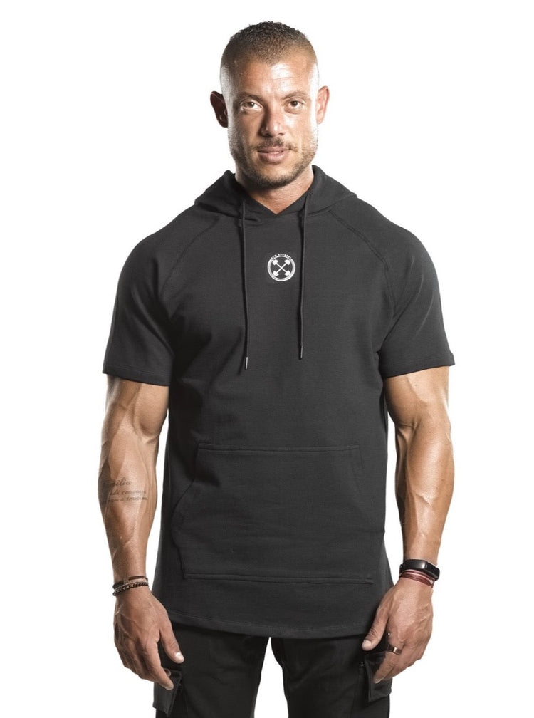 Bar-Basic Raglan Short Sleeve Hoodie - Hoodie - Gym Apparel Egypt