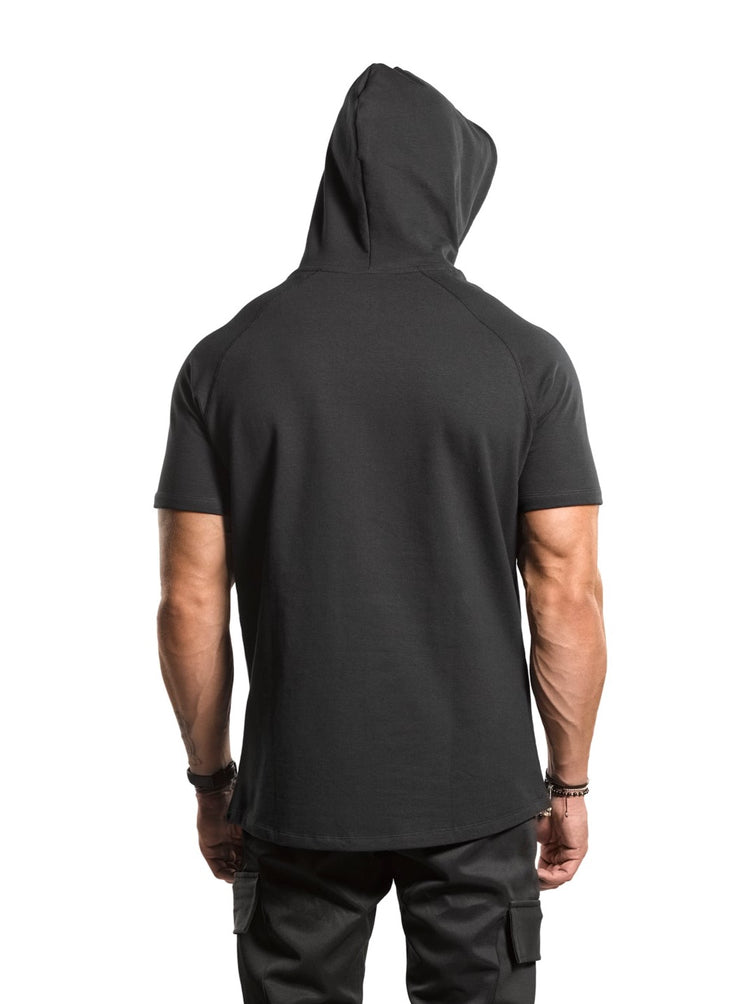 Bar-Basic Raglan Short Sleeve Hoodie - Hoodie - Gym Apparel Egypt