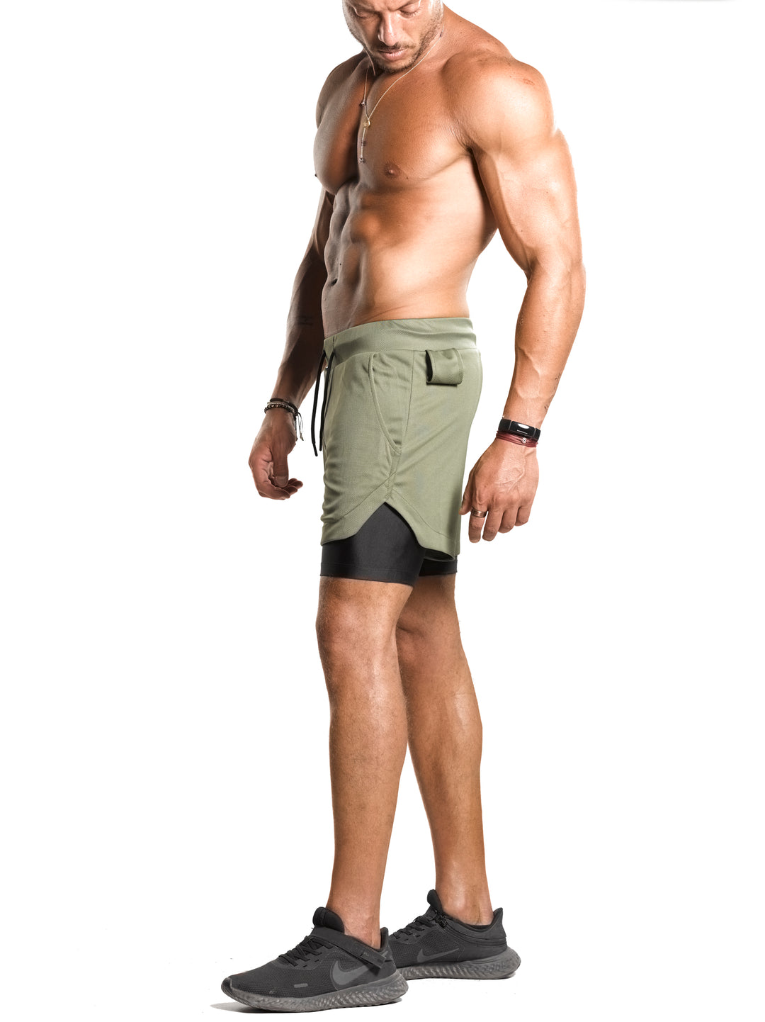 2 in 1 Functional Training Shorts [Olive/Black] Very Limited Pieces - Shorts - Gym Apparel Egypt