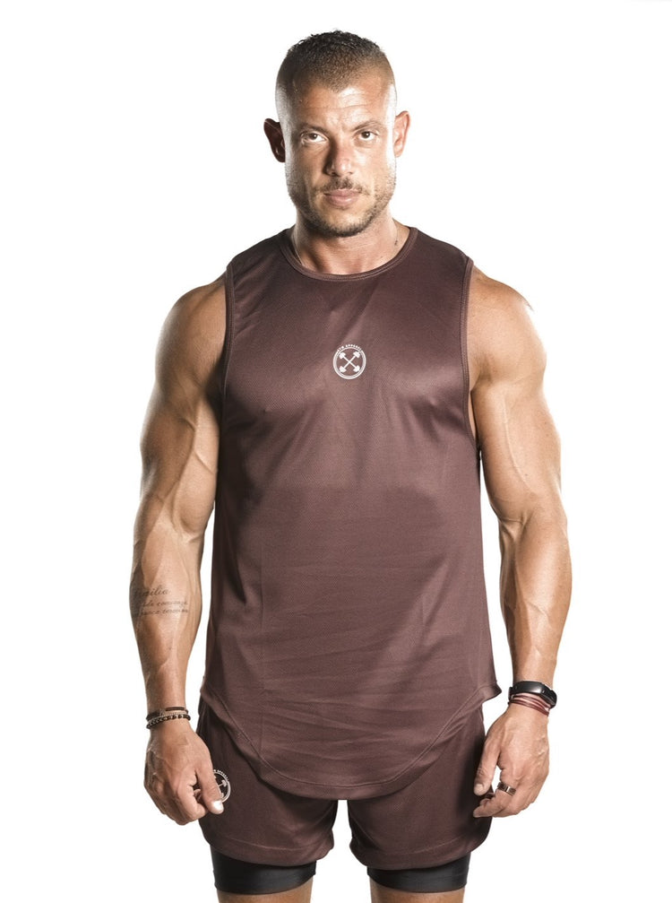 ULTRA Scalloped Tank [Brown] - Tank - Gym Apparel Egypt